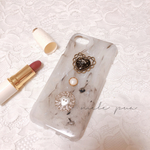 【限定入荷！！】大人気大理石風♡ハートアイフォンケース 