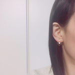 小ぶり パールスクエアシンプルイヤリング ノンホール 樹脂  母の日