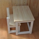 こどもベンチとこどもテーブルのセット ホワイト