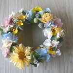イエローガーベラのパステルリース Artificial Flower 　