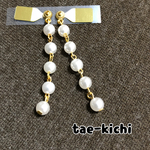 再販 最安値！ ５連パールのゆらゆらピアス