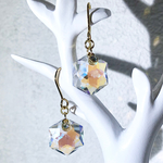 再販☆オーロラクリスタル＊スワロフスキー ♡六角形＊ピアスorイヤリング