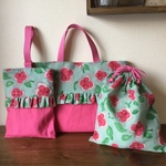 フリルのレッスンバッグ・上履き入れ&体操着袋