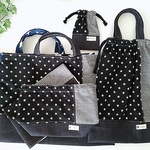 ★usako26様オーダー品★通学６点セット　星柄ブラック×ヒッコリーデニム　❮入園・入学❯