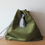 送料無料＊別珍bag＊モスグリーン