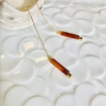琥珀のようなゆれる華奢ピアス☆受注製作です