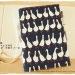 ほぼ日手帳対応カバーカズンサイズ　A5手帳カバー　あひる　ネイビー 