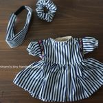 hitomijiro様専用ページ♡　ストライプのワンピースとヘアバンド＆シュシュのセット　パフスリーブ風　ワンピース