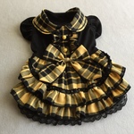 黄・黒チェック＊フリルスカート＊姫系ワンピース