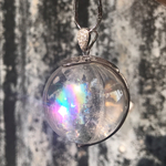 可愛い 天然石 虹入り 幽霊水晶 ネックレス