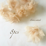 《8pcs》シフォンフラワー(アプリコット)