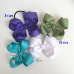 【受注製作 119】USAグログランリボン使用♡ツイステッドブティックヘアボウ♡Ron XSサイズ or Sサイズ♡選べる資材&選べる豊富なカラー 