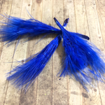 ふわふわターキーフェザー 10枚セット ロイヤルブルー 5-12cm 金具付き