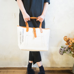  本革 ・ ６号帆布 使用トートバック Lサイズ(キャメル)