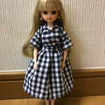 【送料無料】リカちゃん/ブライス ギンガムチェックセットアップ