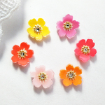 カラフルお花のピアス/ノンホールピアス
