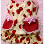 M40～41*可愛いイチゴプリントワンピ* ピンクリブ*１点のみ
