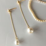 コットンパールの一粒ピアス イヤリング
