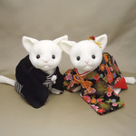 和装ウェディングキャット（ウェルカムキャット）白猫 【受注製作】