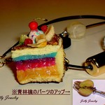 夢見るレインボーパイのネックレス(ビーズタイプ) フェイクスイーツ スイーツデコ 樹脂粘土