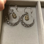 月とルチルクォーツのピアス