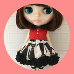 クロニャンワンピース&ボーダーソックス♡BLACKフリル