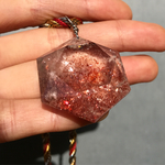 天然石  莓水晶 ストロベリークォーツ ピンクスーパーセブン 星 ネックレス