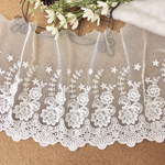 ＊再入荷＊1m エレガント 花 刺繍 ソフトチュールレース 白 BK180315 ハンドメイド 手芸 素材 材料 DIY