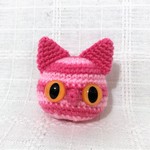 【送料無料】ピンク猫のコサージュ・ブローチ*あみぐるみ
