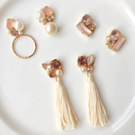 桜色♡ビジュー＊パールのイヤリング/ピアス