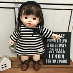 【k様オーダー品】ぽぽちゃん服♥ボーダーワンピ＆靴set♥モノトーンコーデ♥男前インテリアにも