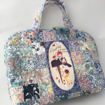 【送料無料】リバティパッチワーク持ち手付きポーチブルー系