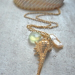 Murex Seashell with Chalcedony and Pearl