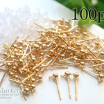 高品質銅製品♪約100個前後ずつ★玉（3ミリ）ピアス・シリコンキャッチ★セット