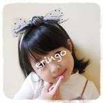 0歳〜＊グレー×ドット チュール＊ベビー キッズ リボン ヘアバンド＊ベビーヘアバンド
