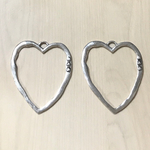 SILVER BIG HEART FLAME CHARM PARTS