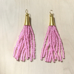 PINK BEADS TASSEL FRINGE GOLD CHARM PARTS