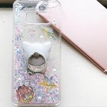 【訳あり】ウォーターケース 海と猫 ～ゆれるハート スマホケース Galaxy S8 SC-02J/SCV36