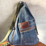 リメイクジーンズのボディバッグ