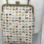 メガネ猫の御朱印帳入❣️がま口バッグ