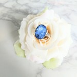 ジャーマンヴィンテージ★ロッククリスタルのリング＜ブルーギブレ×シンプルシルバー＞