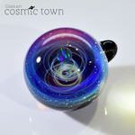 【cosmic town】1点物 宇宙モチーフガラスペンダント / ネックレス  ギフトボックス & 鹿革紐付【オパール入り】