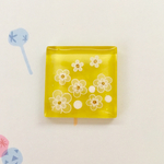 花ふわり 黄  帯留め  ブローチ　