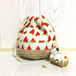 【送料無料】スイカ♡巾着袋  白