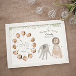 写真補正付／リーフ 成長時計 手形アート 12ヶ月 ／ 葉 animal 葉 lovekids