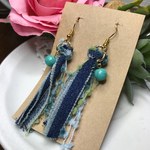 春🌸デニム&引き揃え糸のふんわりピアス