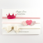 ♡Little Princess set♡新生児から使える 3点set ヘアバンド ベビー キッズ　ヘッドバンド