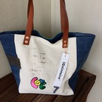 basic■デニム&帆布トートMサイズ☆茶革＃b21生成り