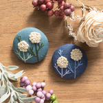 ぼんぼり立木の手刺繍ヘアゴム・ブローチ