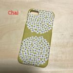   No.209 受注製作 新色　北欧風 サークルフラワー マスタード  iPhoneケース